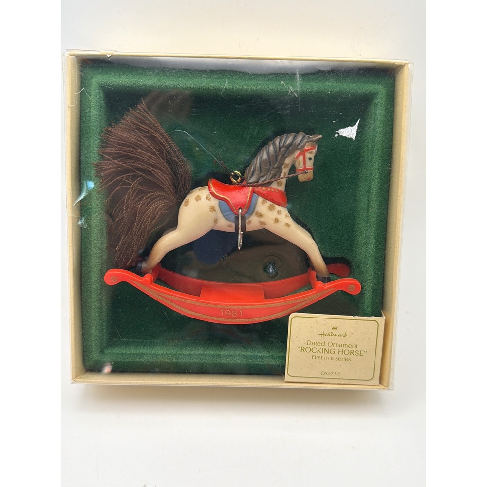 Vintage 1981 Hallmark Keepsake Ornament Rocking Horse First in Series QX422-2